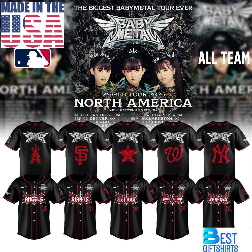 BABYMETAL World Tour 2026 America MLB Baseball Jersey, Gift For