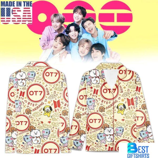 BTS 2026 OT7 Arirang For Fans Cute Satin Pajamas Set, Gifts For