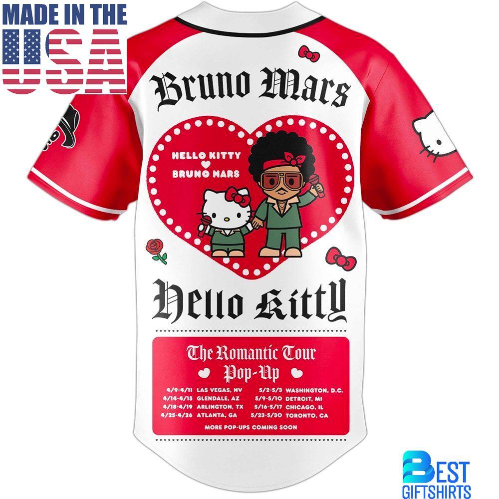 Hello Kitty x Bruno Mars Kawaii Meets Romantic Tour 2026 Jersey
