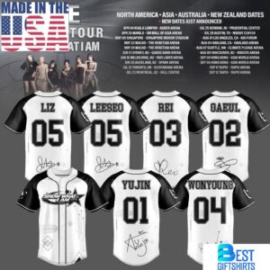アイドル IVE CREST CROP BASEBALL JERSEY WHITE M IVE Show What I Am Tour 2026 Limited Baseball Jersey, Gift For