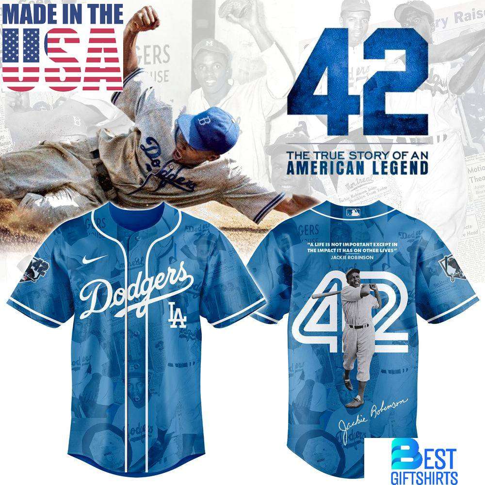 Los Angeles Dodgers 42 Legacy Jackie Robinson Jersey, Gift For