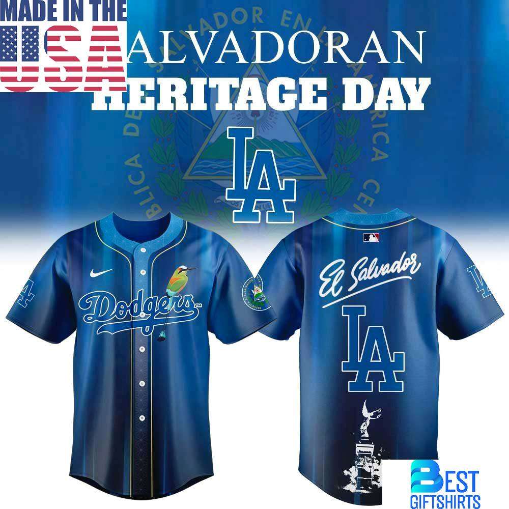 Los Angeles Dodgers Salvadoran Heritage Day 2026 Baseball Jersey