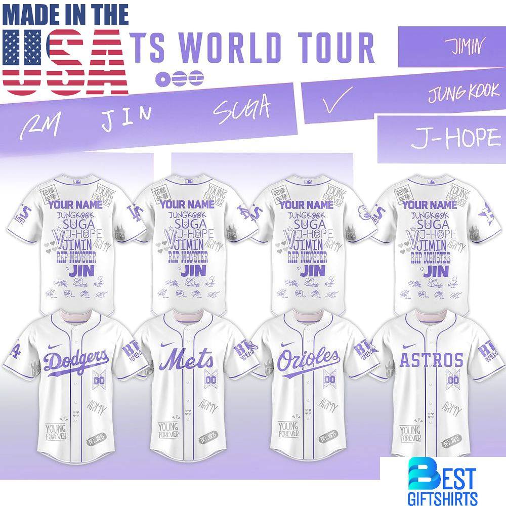 MLB x BTS World Tour 2026 Limited Edition Baseball Jersey, Gift