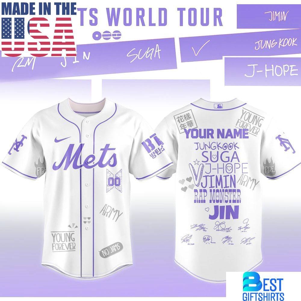 BTS 3RD MUSTER BASEBALL JERSEY 公式品 MLB x BTS World Tour 2026 Limited Edition Baseball Jersey, Gift