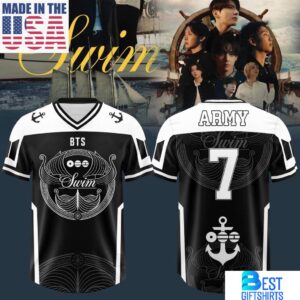 BTS SWIM 黒Tシャツ( ๑˃̶ ꇴ ˂̶)♪⁺ BTS Swim Arirang Album Mixed 2026 Mesh Jersey, Gift For Fans